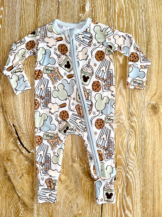 Bamboo Zippy Romper- MICKEY BOYS NIGHT