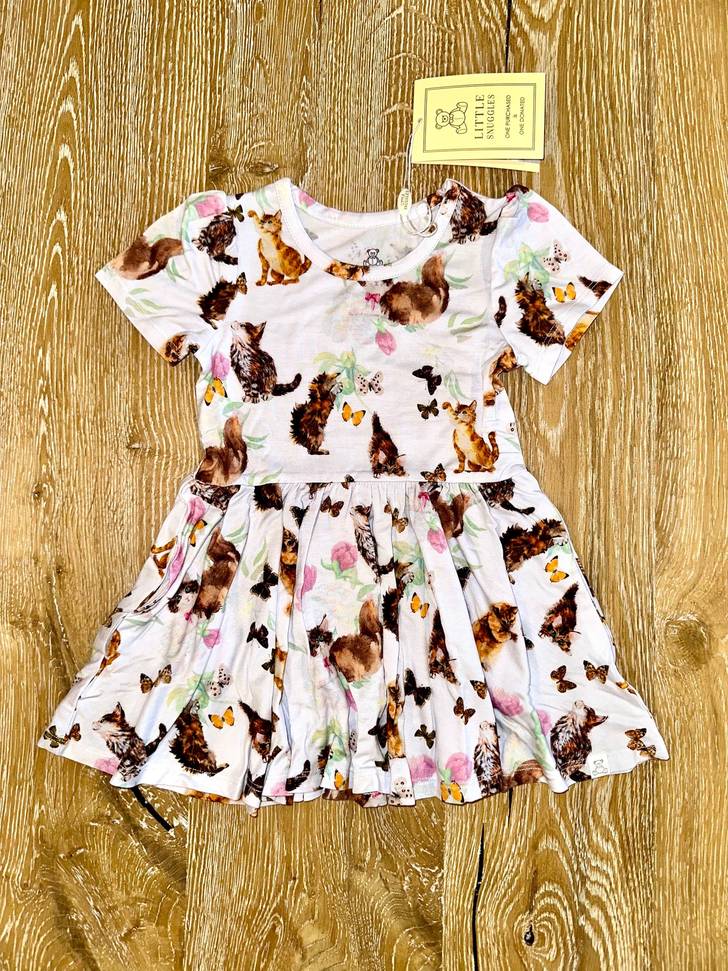 Bamboo Twirl Dress- SIMPLE THINGS PLAYFUL KITTENS