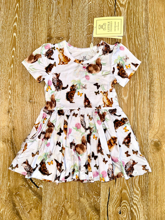 Bamboo Twirl Dress- SIMPLE THINGS PLAYFUL KITTENS