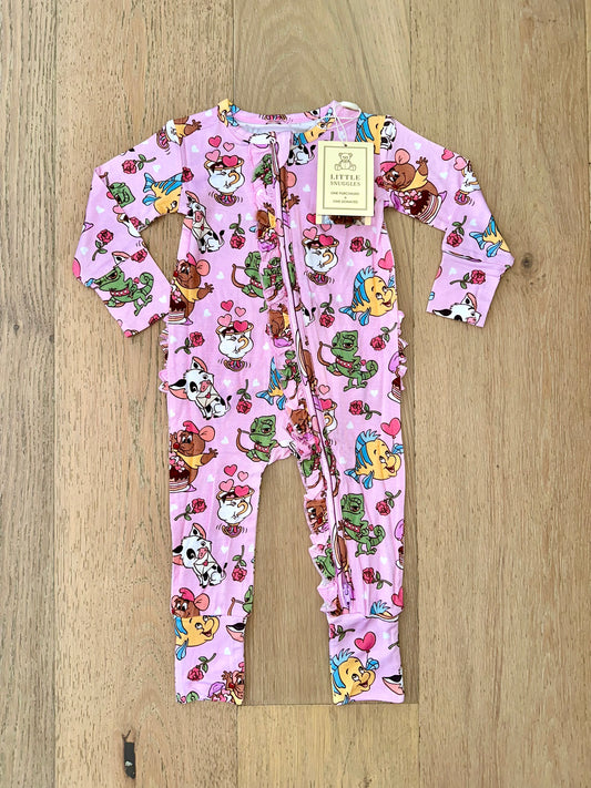 Bamboo Ruffle Zipper Romper (IVY)- TRUE LOVE SWEET SIDEKICKS