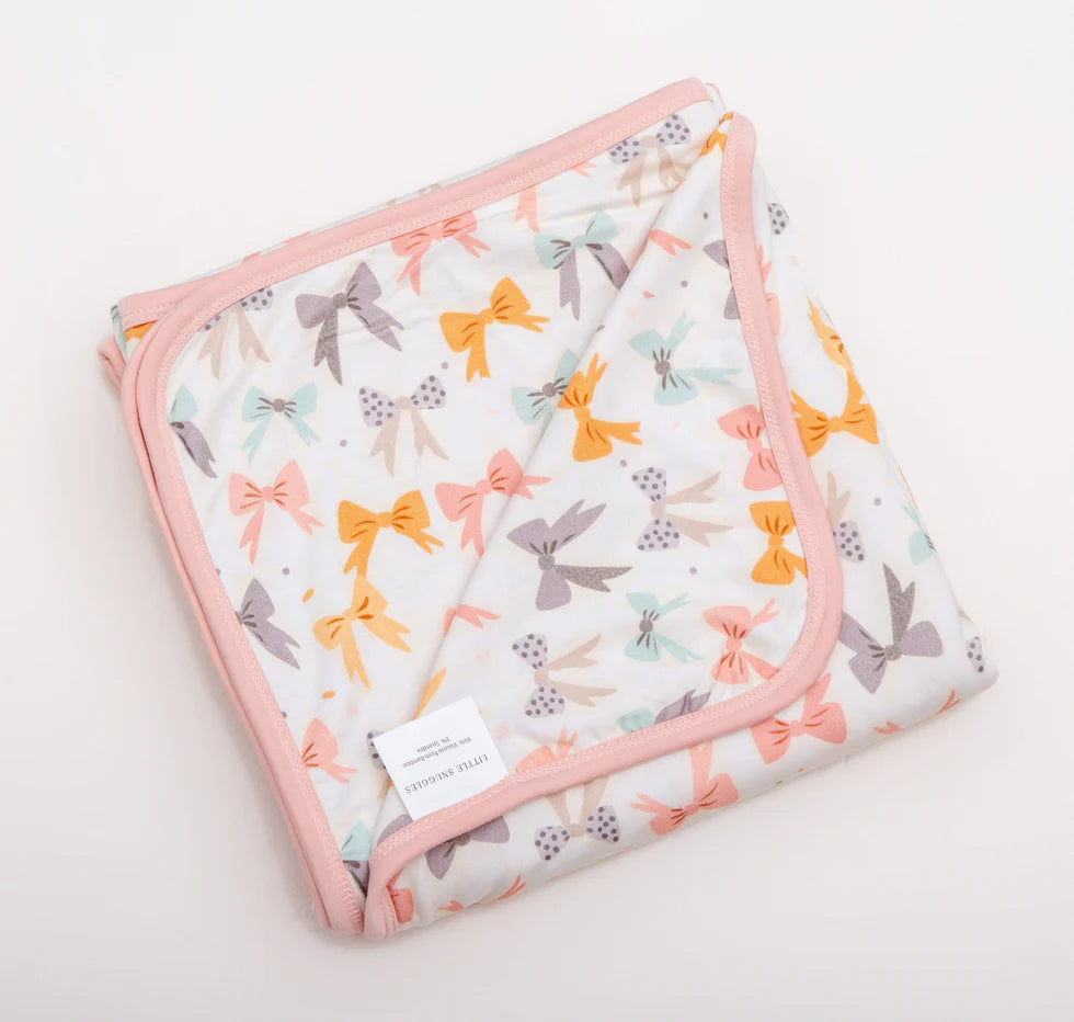 3 Layer Non Quilted Bamboo Blanket 50X65- BLOOMING BOWS
