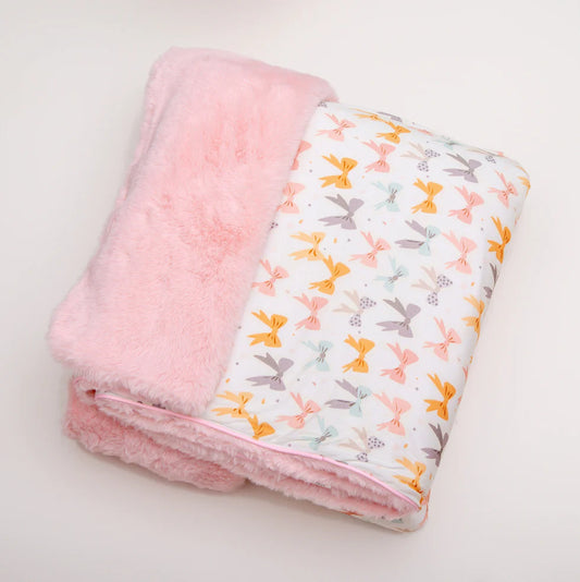 Small Minky Lush Blanket 40x40- BLOOMING BOWS