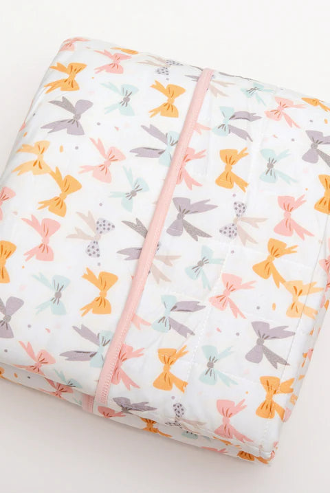 3 Layer Non Quilted Bamboo Blanket 50X65- BLOOMING BOWS