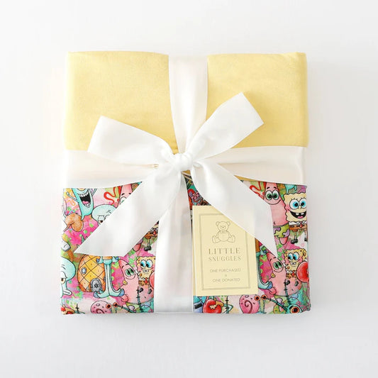 3 Layer Quilted Bamboo Blanket- LARGE 70x90 FLUFFY FRIENDS SPONGEY