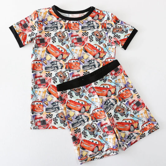 Bamboo (Bentley) Short Sleeve Shorts Lounge Set- CARS GO VROOM