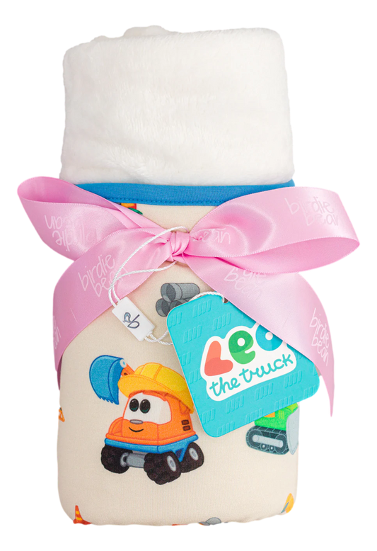 Stroller Blanket- LEO THE TRUCK CONSTRUCTION BUDDIES