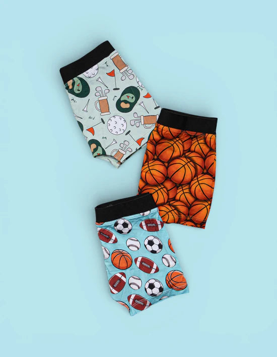 Boy’s Dream Bamboo Boxer Brief Set- GAME ON