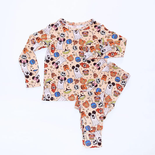Bamboo (Willow) Long Sleeve Lounge Set- A LITTLE BATTY MINI BOO