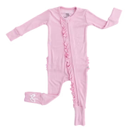 Birdie Bean Ruffle Convertible Romper- PINK POINTELLE
