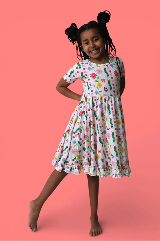 Dream Ruffle Dress- ERIC CARLE LOVEBUG BLOOMS