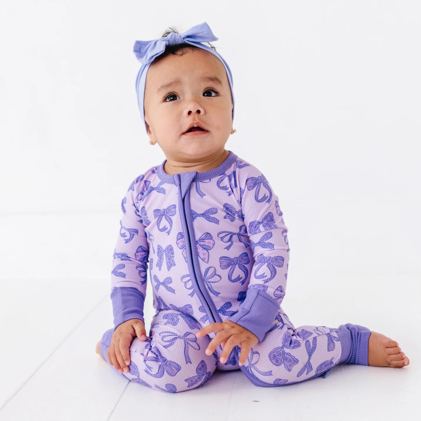 Preppy & Purple Bows Convertible Footies