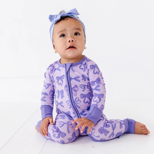 Preppy & Purple Bows Convertible Footies