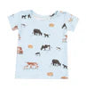 Short Sleeve and Shorts 2pc Pajama Set- COW FAMILIES BLUE