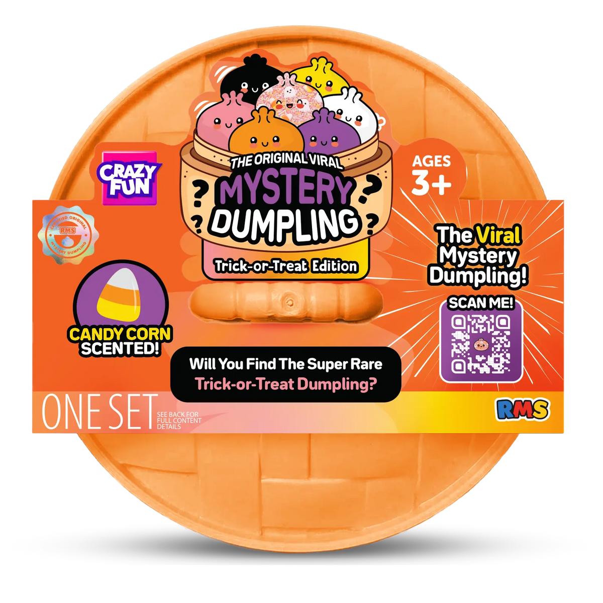 RMS® Crazy Fun™ Mystery Squishy Dumpling- TRICK-OR-TREAT Candy Corn Scent