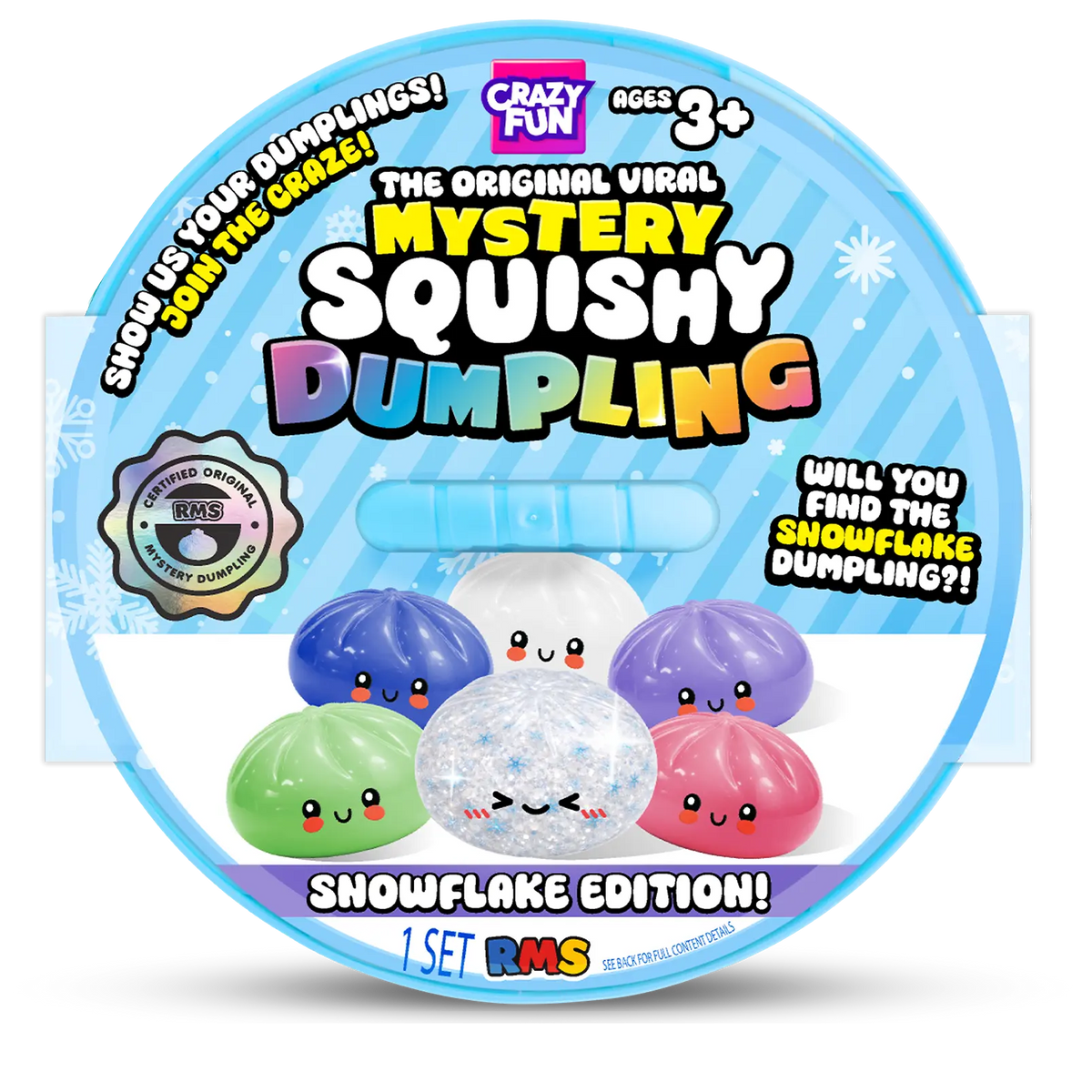 RMS® Crazy Fun™ Mystery Squishy Dumpling- SNOWFLAKE EDITION
