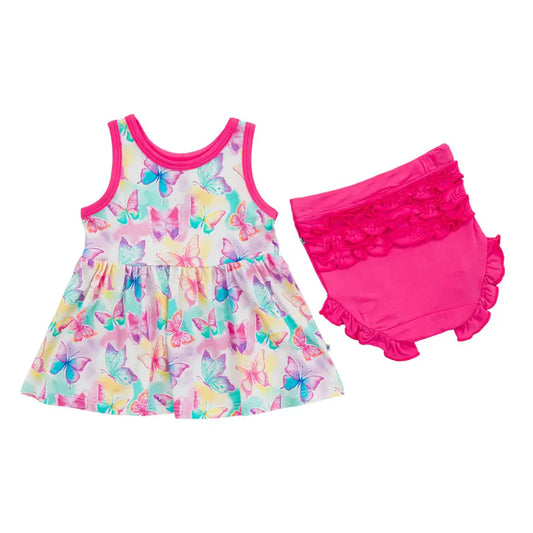 Birdie Bean Peplum Set- DAHLIA
