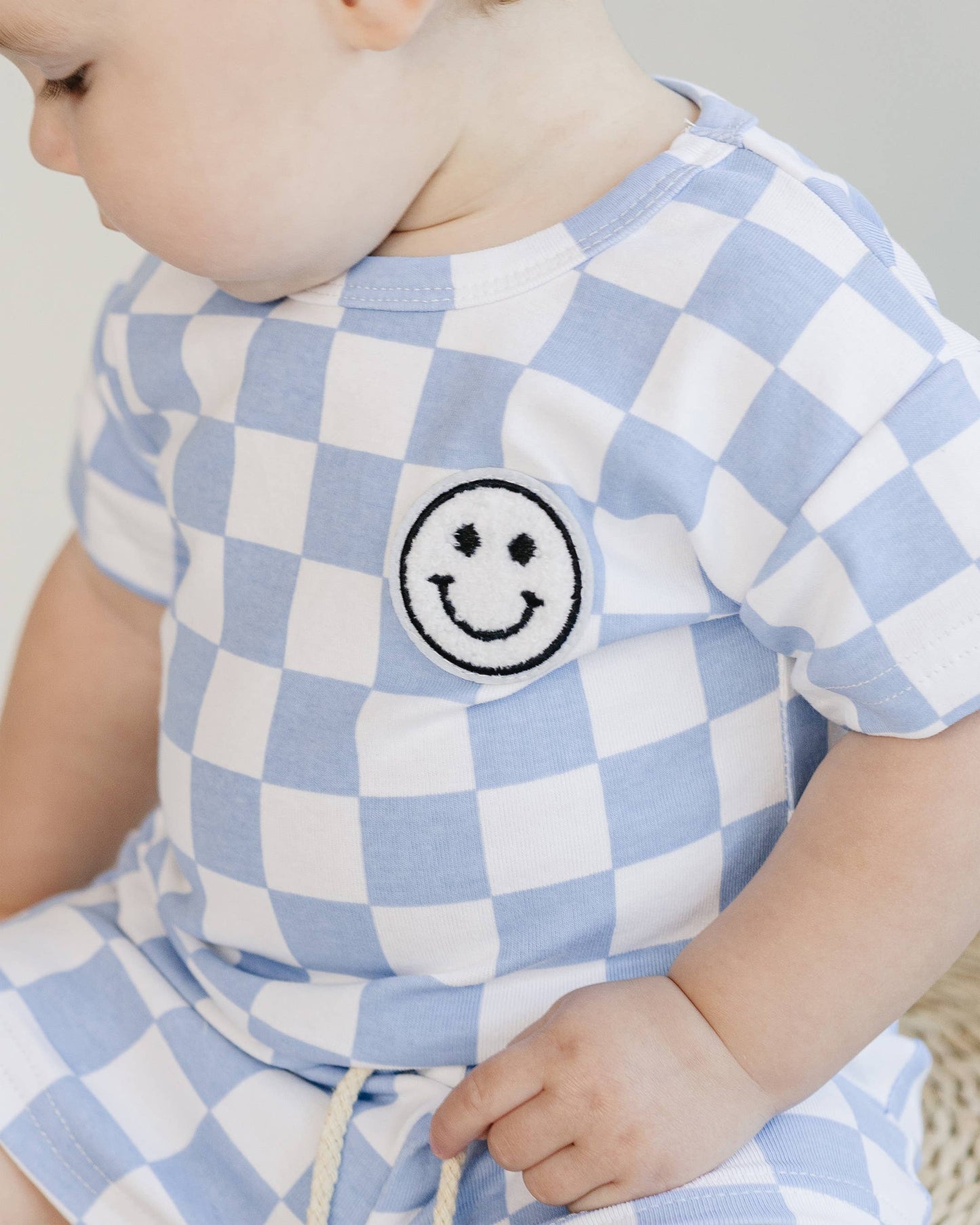 Checkered Shorts Set | Blue: 3T