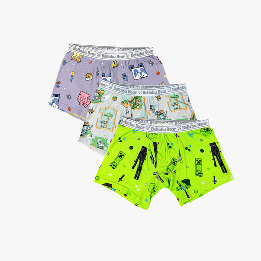 Minecraft Bamboo Boys' Boxer Brief Underwear 3-Pack: 6/7Y