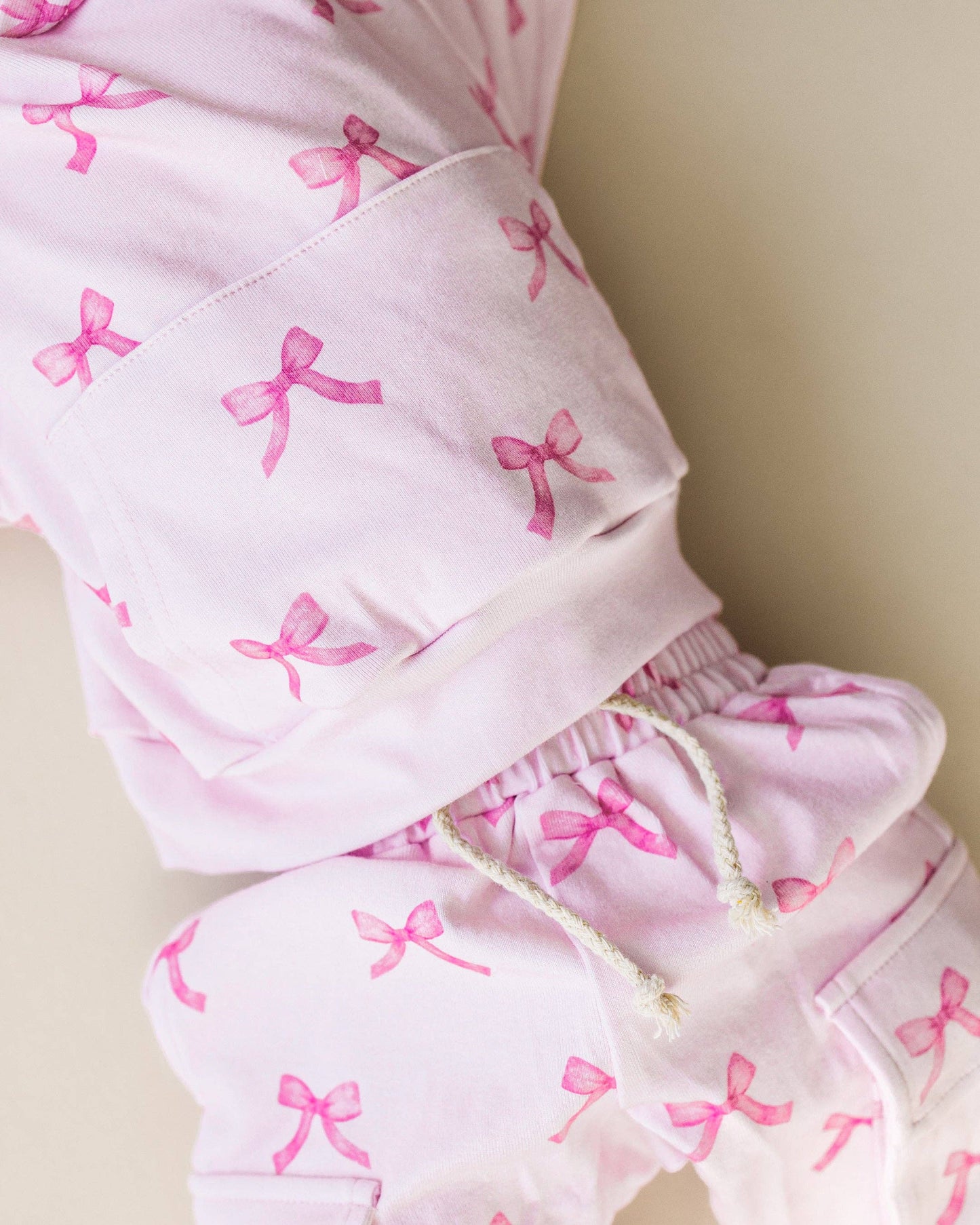 Cargo Baby & Kids Jogger Set | Pink Bows: 2T
