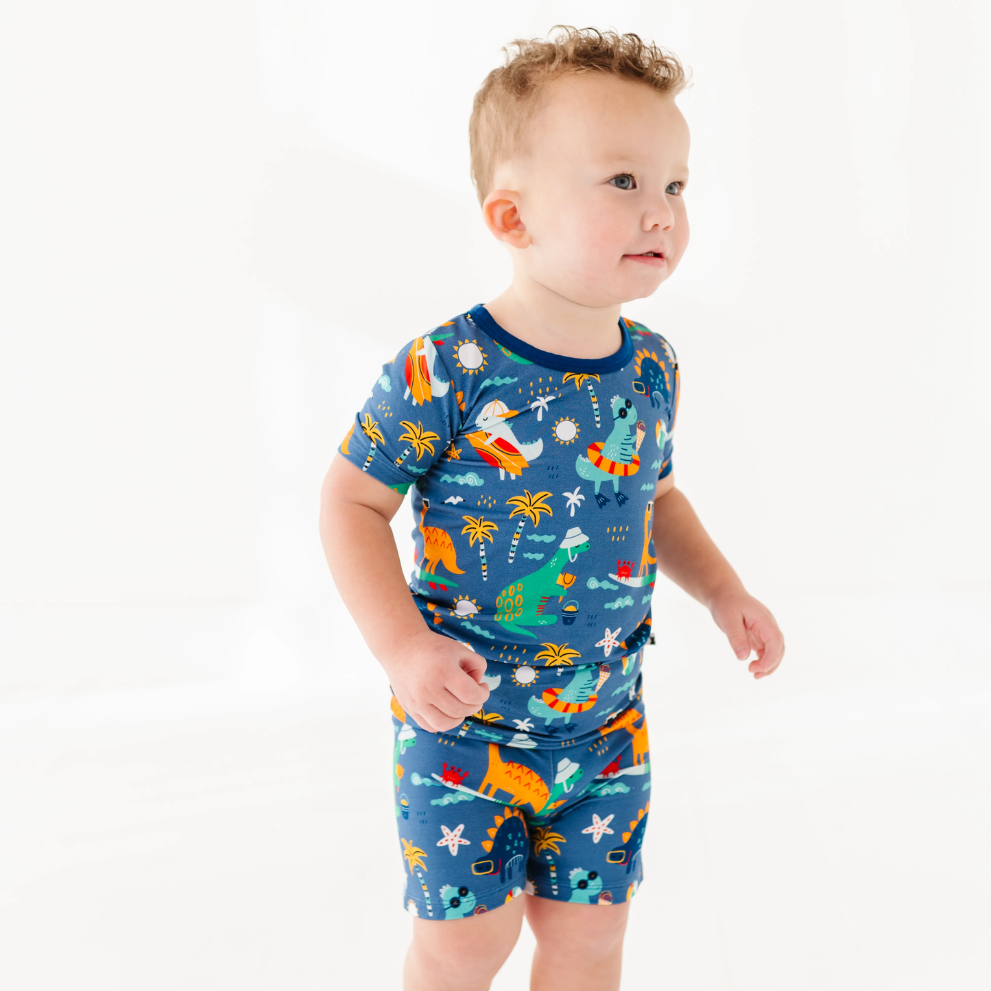 Blue Dino Toddler/Big Kid Shorts Pajamas: 4T