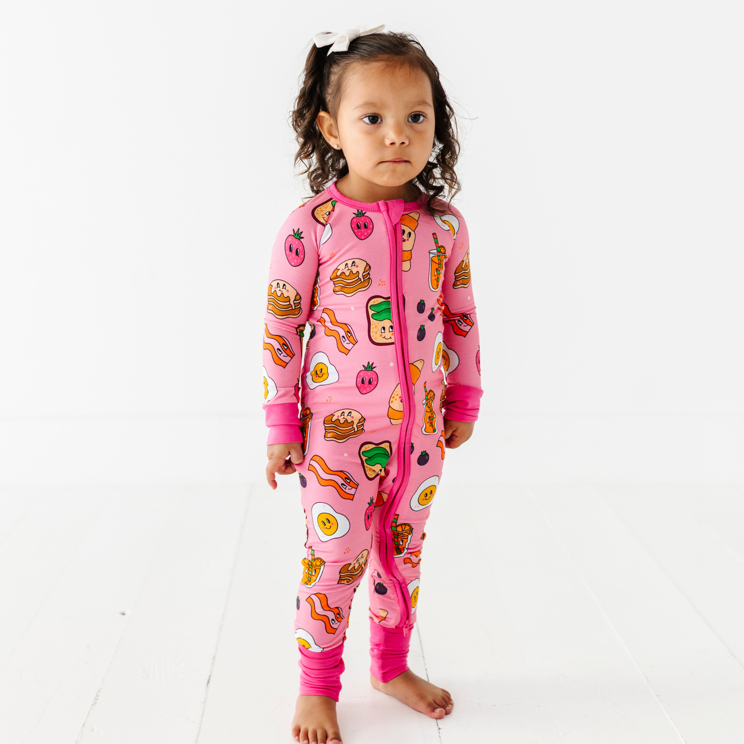 Pink Breakfast Convertible Footie: 18-24 Months