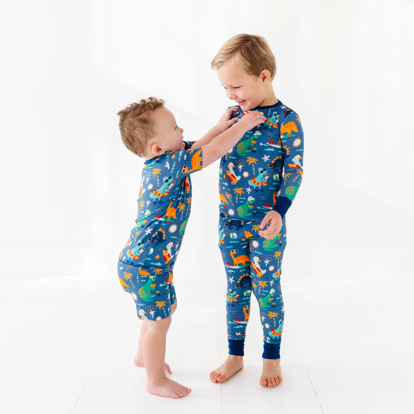 Blue Dino Toddler/Big Kid Shorts Pajamas: 4T
