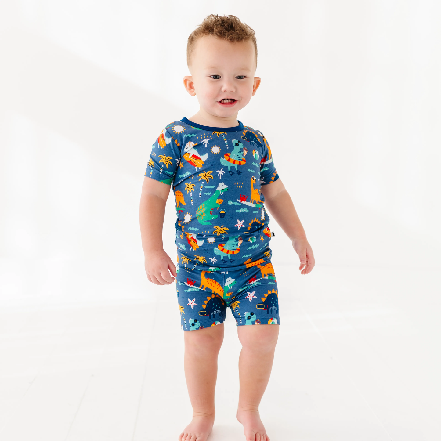 Blue Dino Toddler/Big Kid Shorts Pajamas: 4T