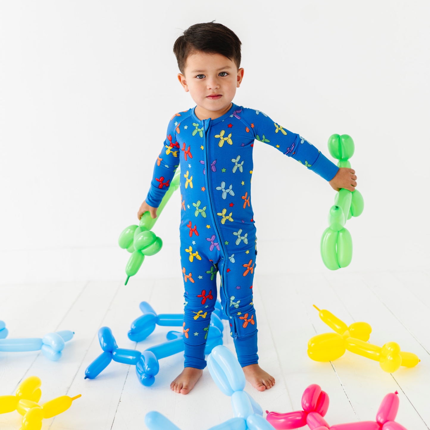 Boy Animal Balloons Convertible Footies: 12-18 Months
