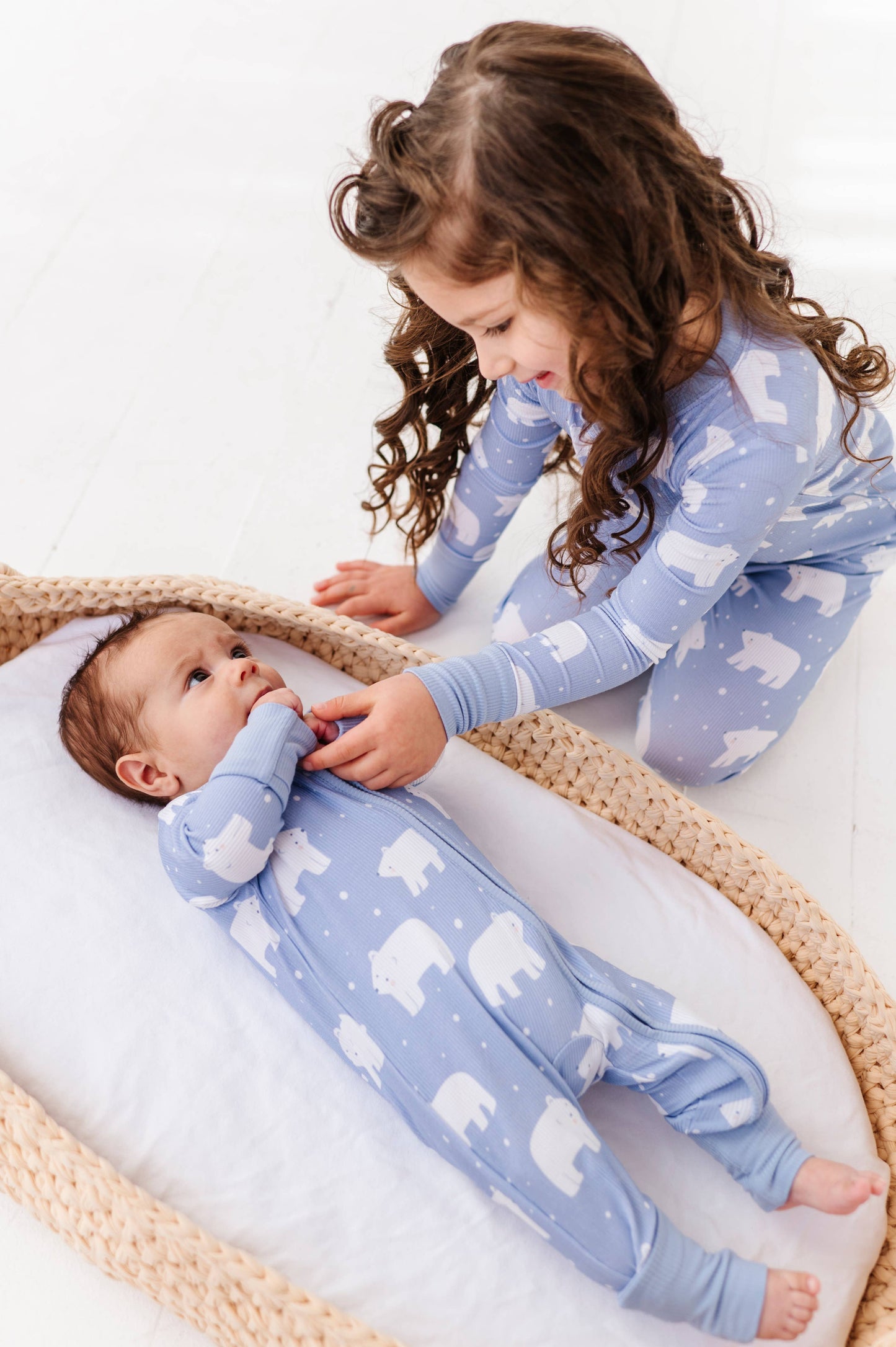 Stay Chill Polar Bear Ribbed Kids Pajamas