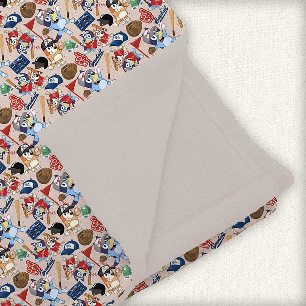 Small Minky Lush Blanket 40x40- SPRING FEVER BASEBALL BUDDIES