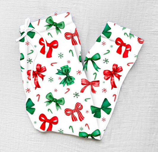 Women’s Bamboo Lounge Joggers- MERRY & BRIGHT WRAPPED IN A BOW