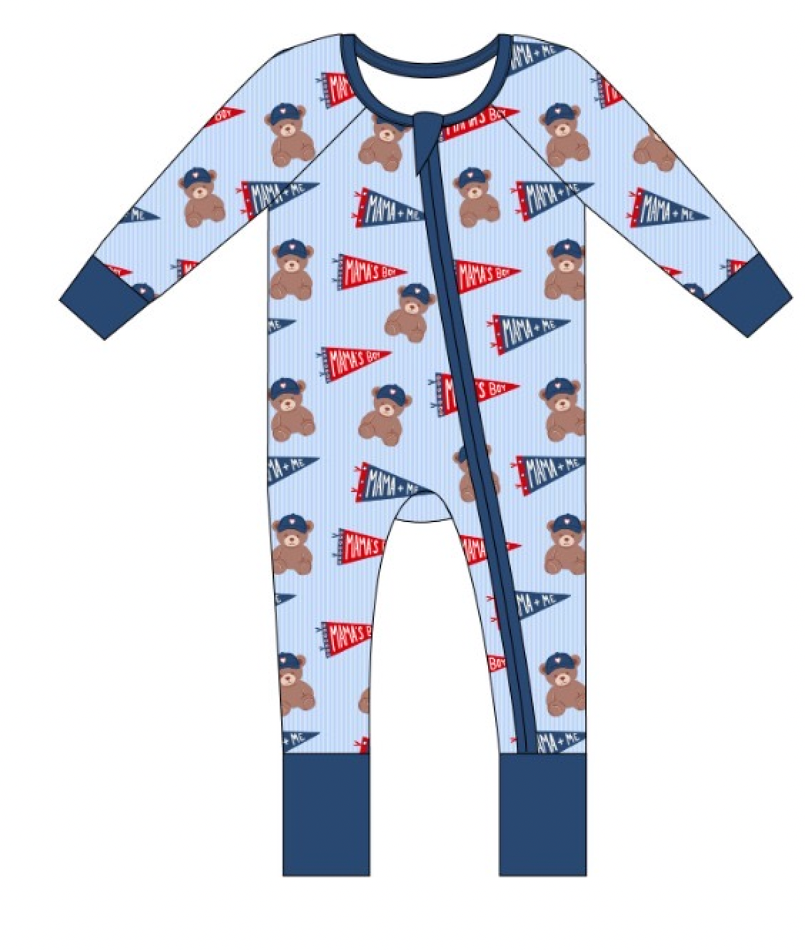 Team Mama's Boy Valentines Convertible Footies