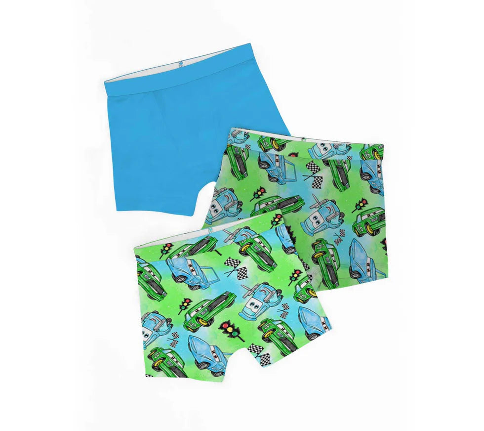 Boy's Bamboo Boxer Briefs 3 Pack- ROYALS & REBELS CHECKERED CHAMPS
