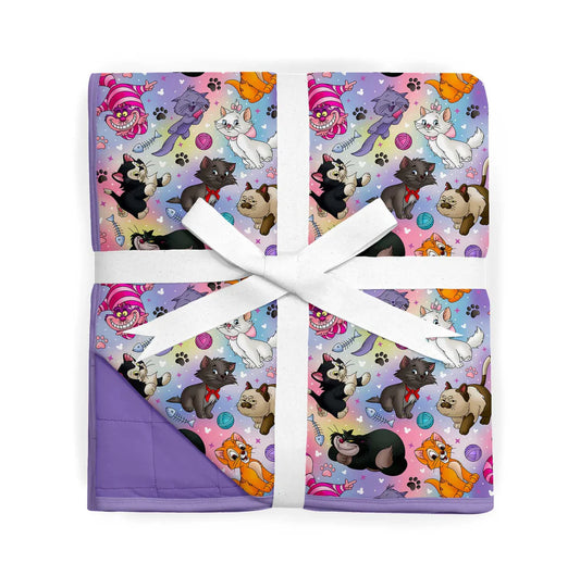 3 Layer Non Quilted Bamboo Blanket 50X65- DAZZLING DUOS PURRFECT CATS