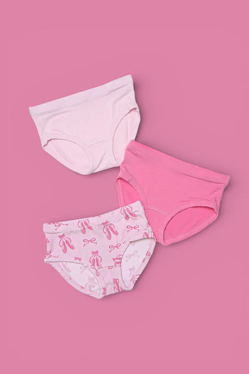 Girl's Dream Bamboo Underwear 3 Pack- BALLET BOW BLISS