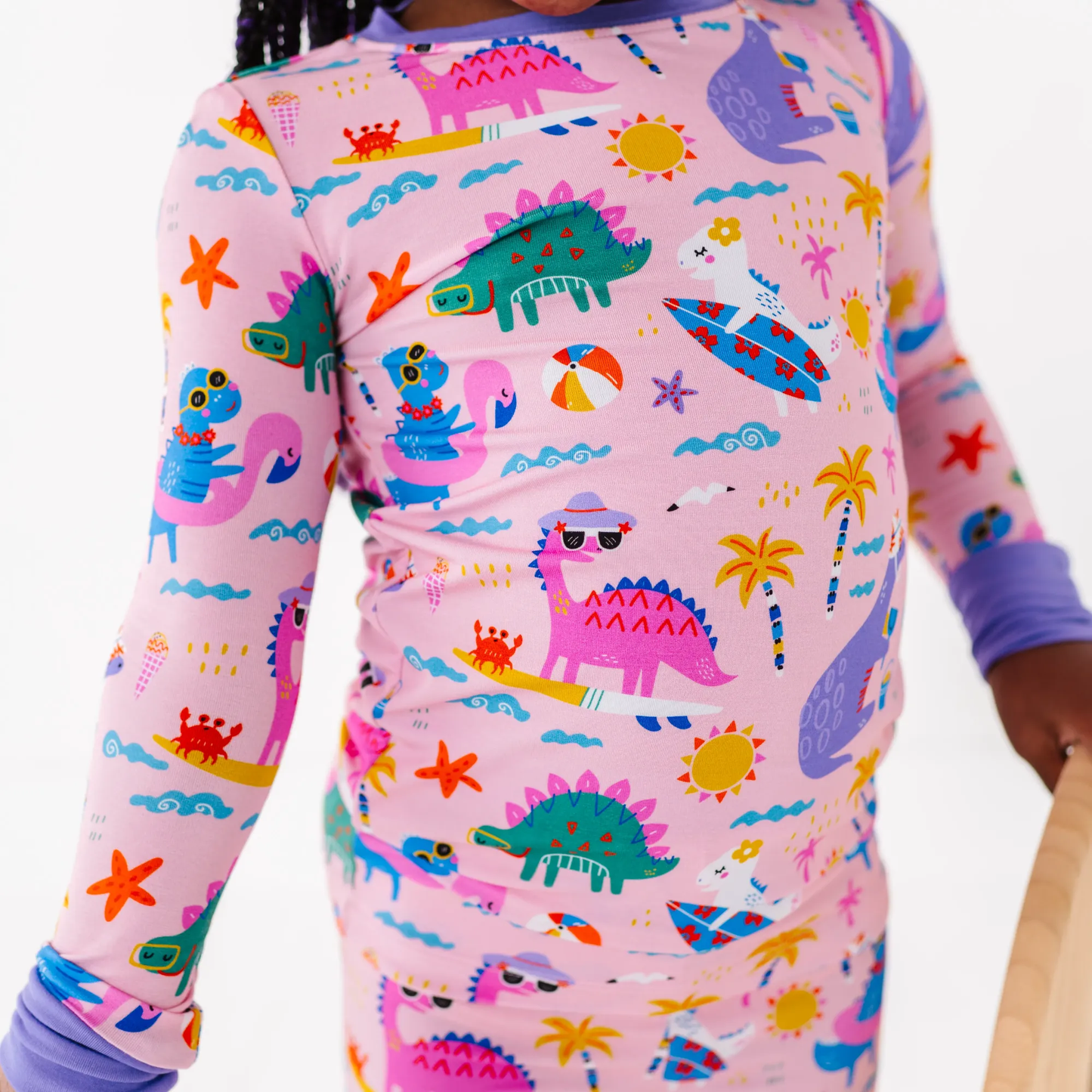 Pink Dino Kid Pajamas: 2T