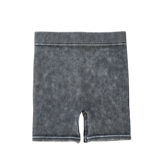 ACID WASH BIKER SHORTS - CHARCOAL: 2T