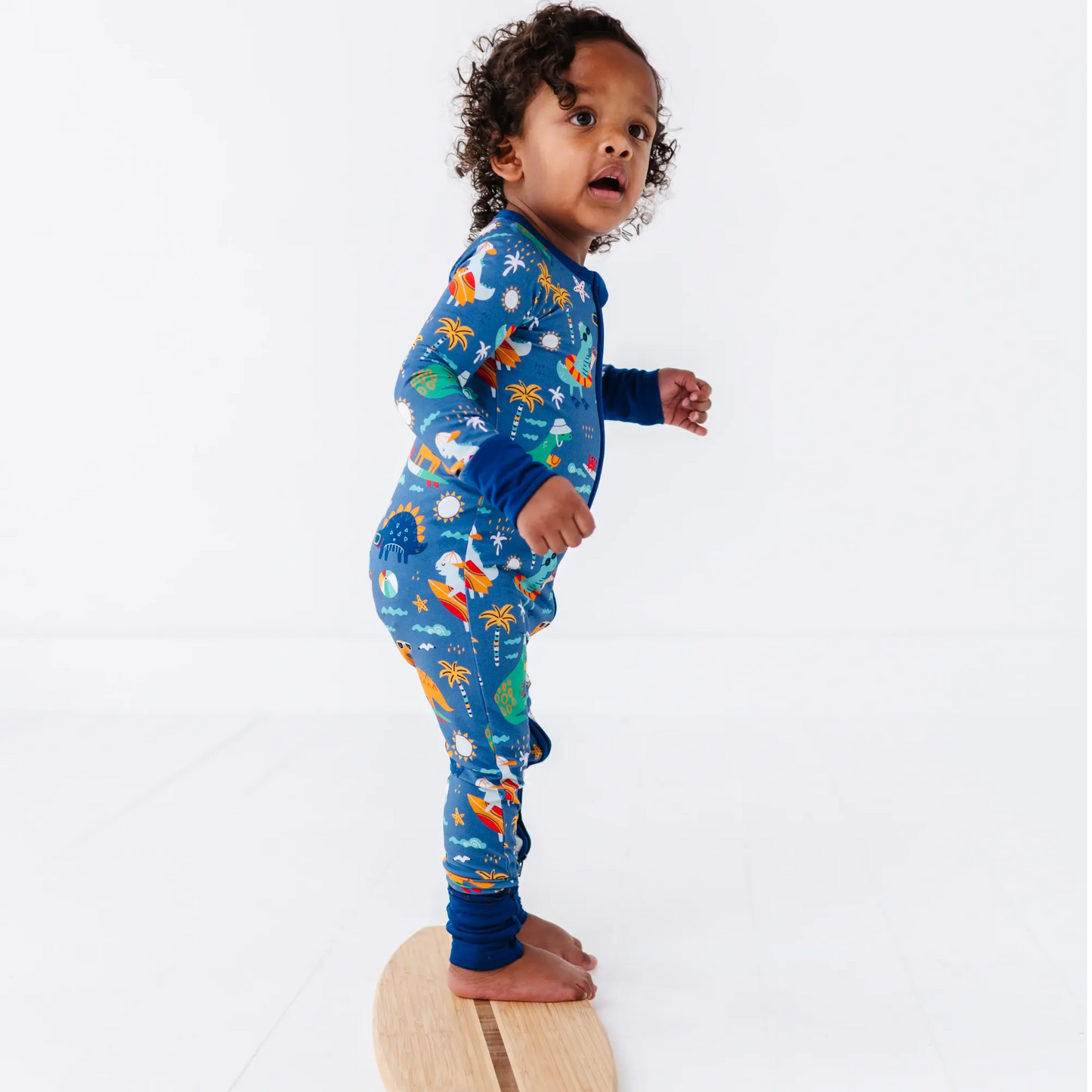 Blue Dino Convertible Footie: 12-18 Months