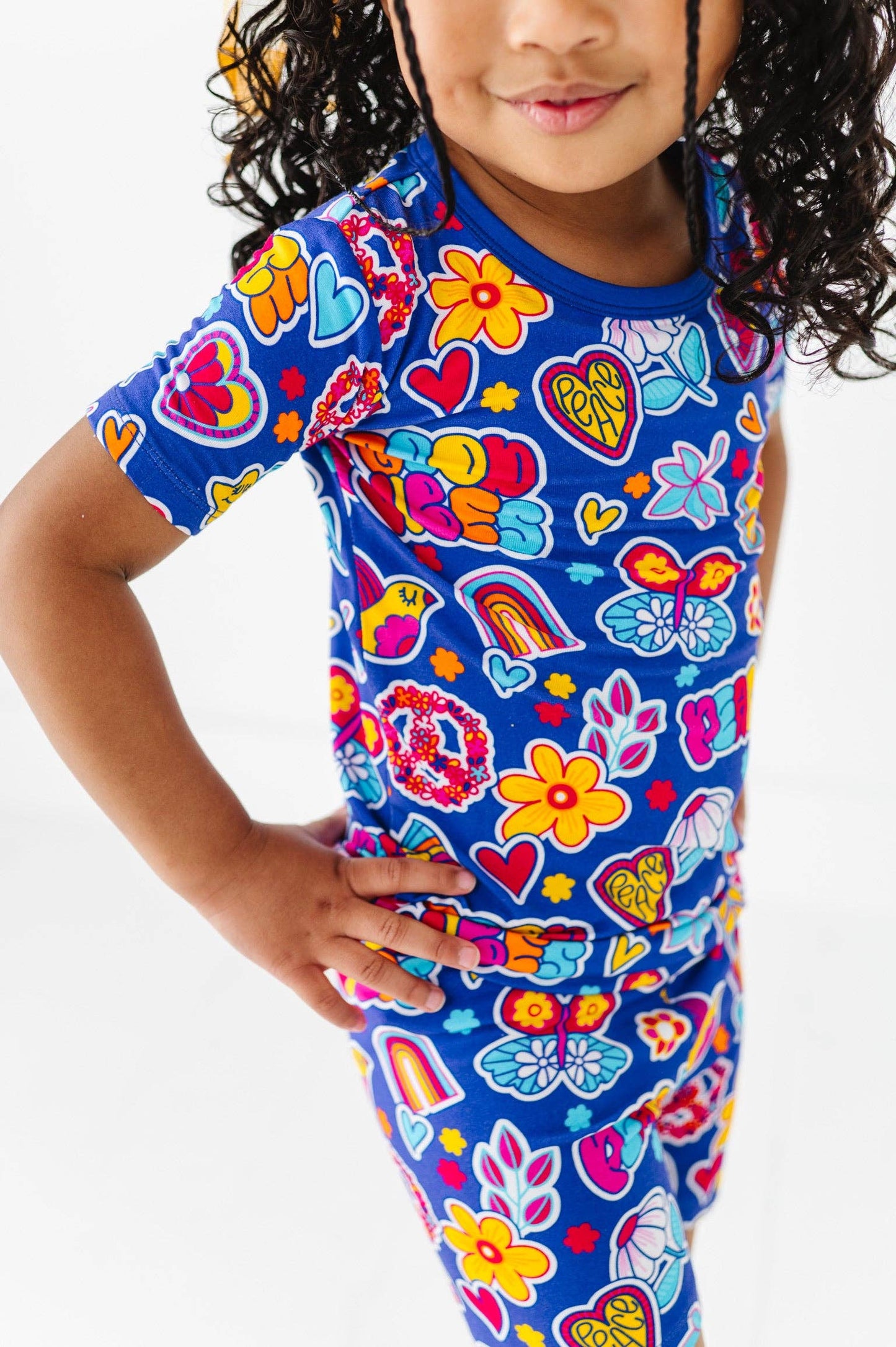 Retro Girl Kids Shorts Pajamas: 4T