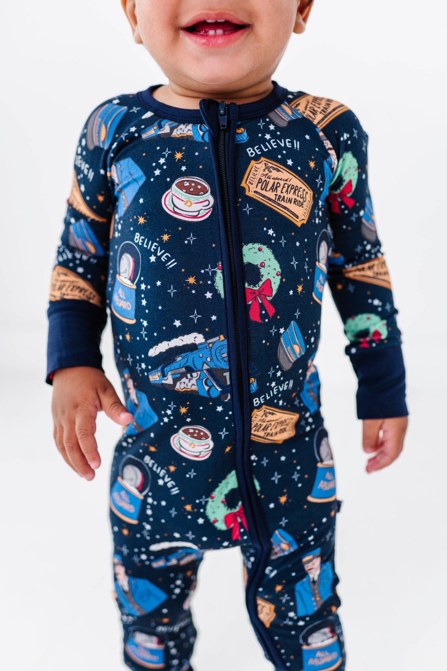 Hot Cocoa Express Convertible Footies: 18-24 Months