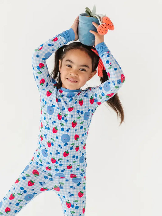 Kids 2pc Pajamas Long Sleeves and Pants- BERRY PATRIOTIC
