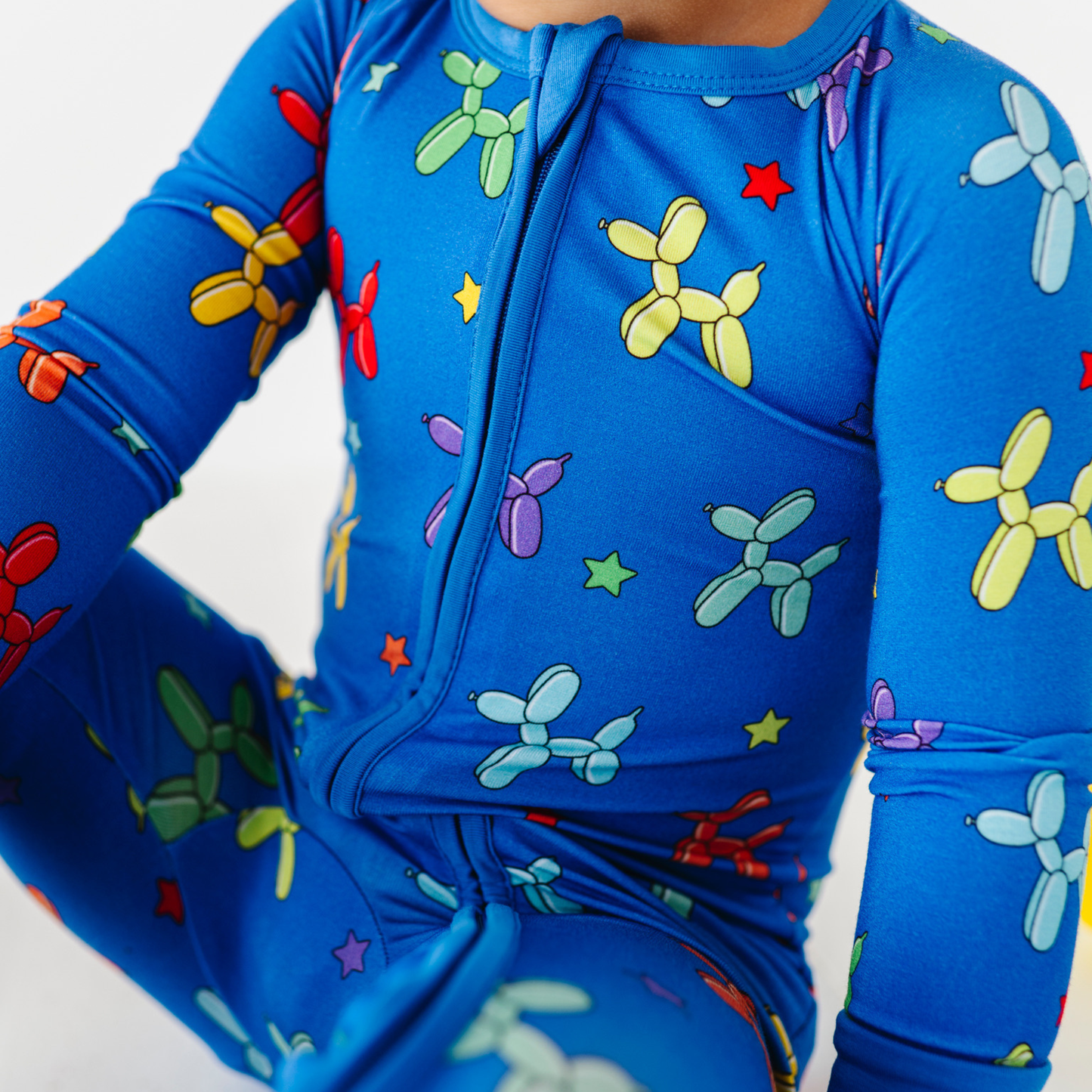 Boy Animal Balloons Convertible Footies: 12-18 Months