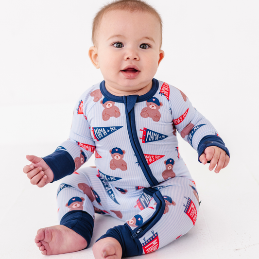 Team Mama Valentines Convertible Footies: Newborn