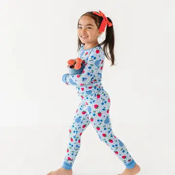 Kids 2pc Pajamas Long Sleeves and Pants- BERRY PATRIOTIC