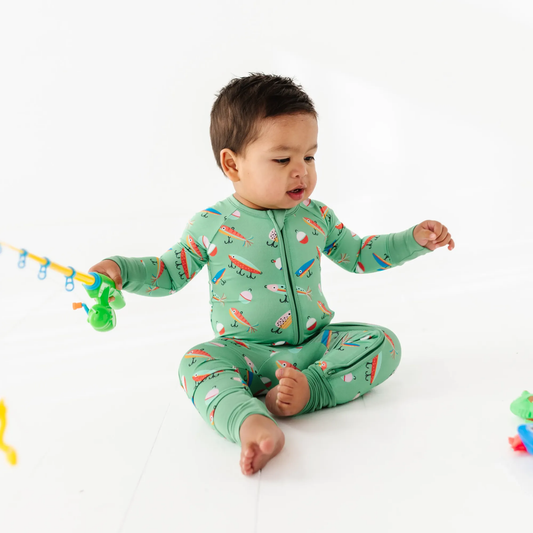 Fishing Laures Convertible Footies: 3-6 Months