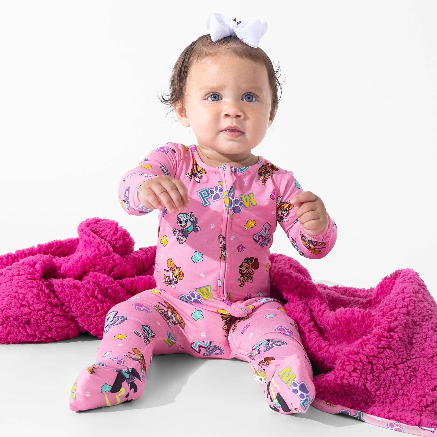 PAW Patrol: Varsity Pink Bamboo Sherpa Blanket: 45 x 60 in