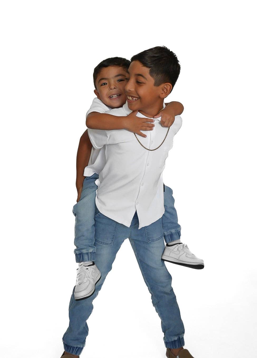 BAMBOO RIBBED BUTTON UP - WHITE: 2T