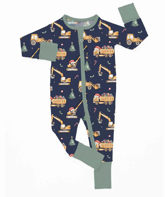 Bamboo Zippy Romper (CONNER)- MERRY & BRIGHT DIGGIN THE HOLIDAYS