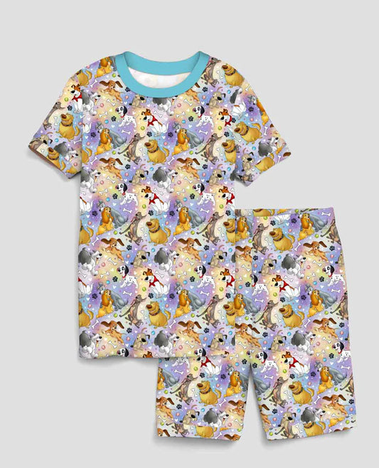 Bamboo Short Sleeve Shorts Lounge Set (Bentley)- DAZZLING DUOS DOG TALES
