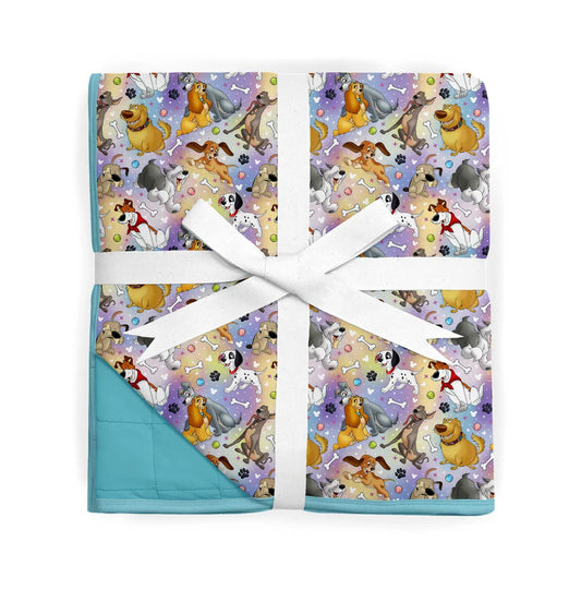 3 Layer Bamboo Blanket- DOUBLE QUILTED 60X80 - DAZZLING DUOS DOG TALES